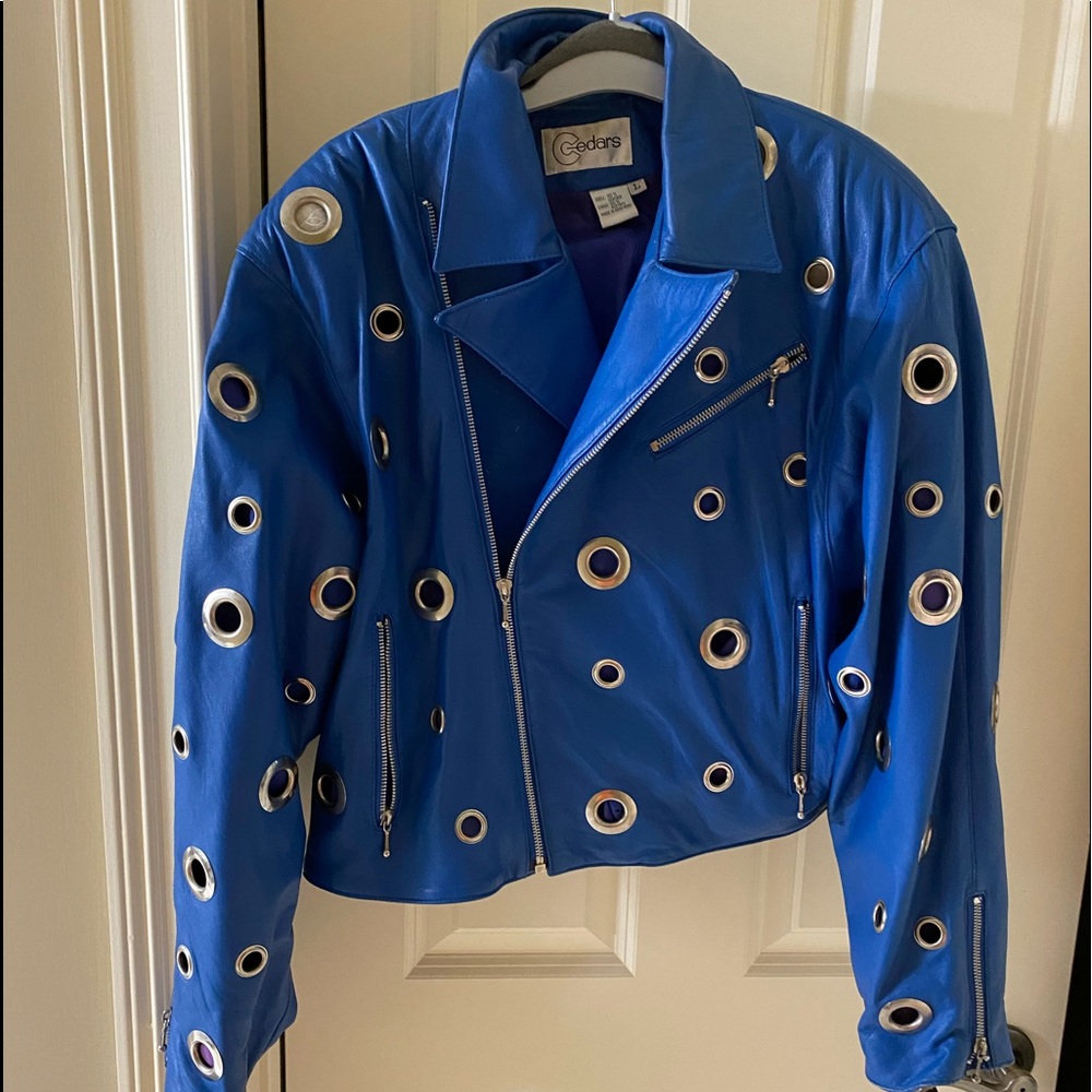 ONE of a kind 💙LEATHER “retro” jacket